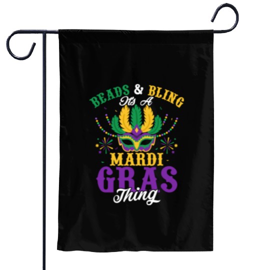 Beads & Bling It's A Mardi Gras Thing Party Carniv Garden Flags