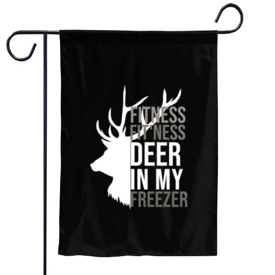 I'm Into Fitness Fit'Ness Deer In My Freezer Deer Garden Flags