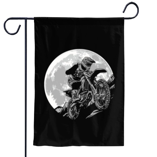 Dirt Bike Mx Motocross Supermoto Moon Garden Flags