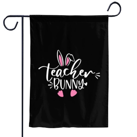 Teacher bunny easter Garden Flags