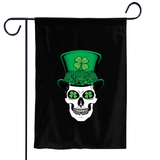 St Patrick's Day Dia Los Muertos Shamrock Cool Garden Flags