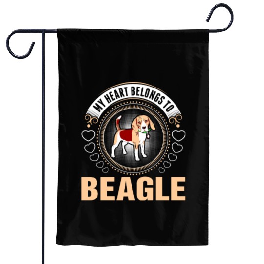 My Heart Belongs To Beagle Dog Garden Flags