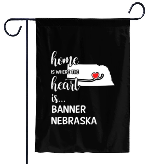 Banner County Nebraska Is Where My Heart Is Gift Garden Flags