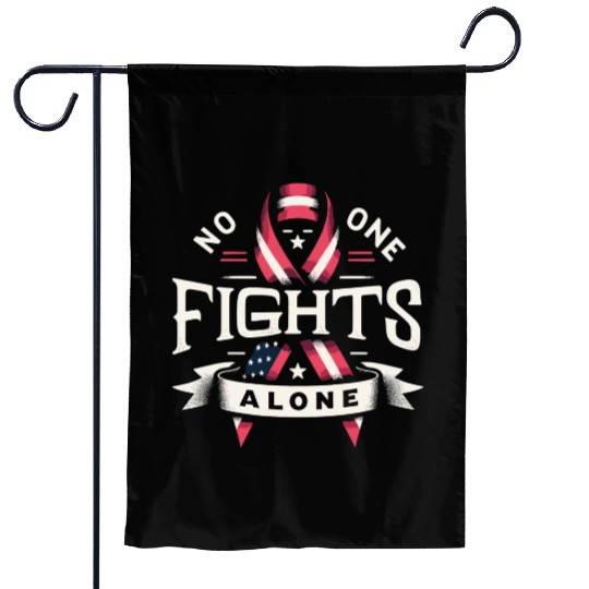 No One Fights Alone US Family Veteran Awareness Garden Flags