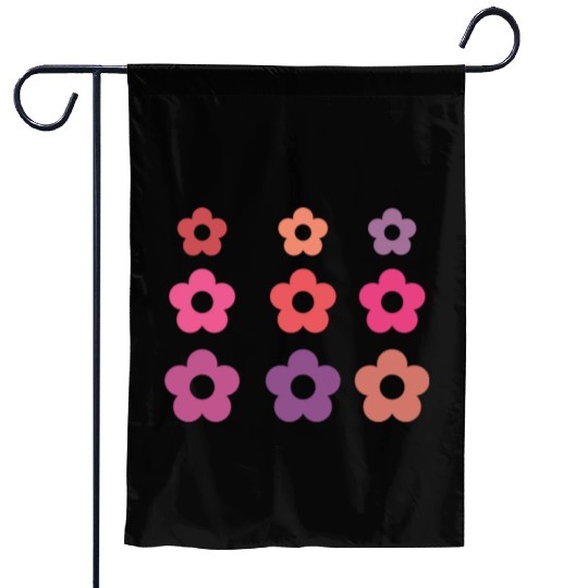 Large and small pink multi-colored flowers Garden Flags