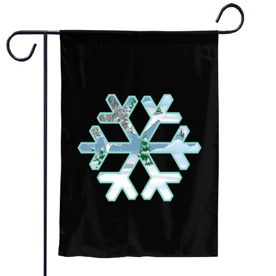 Teal Snowflake Garden Flags