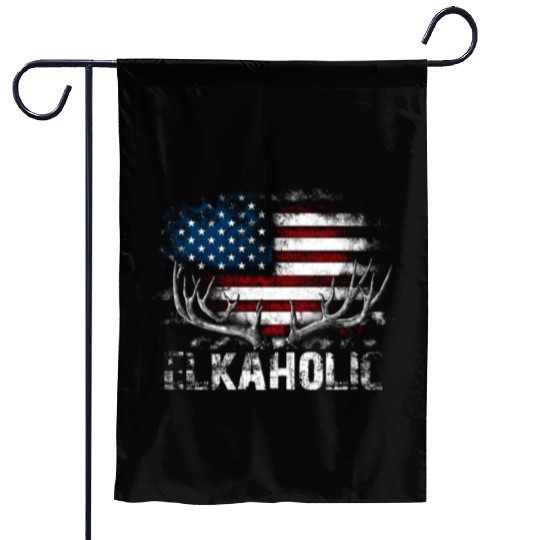 Elk Hunting Elkaholic Hunters Garden Flags