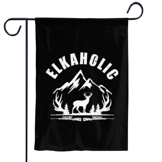 Elk Hunting Elkaholic Hunters Garden Flags