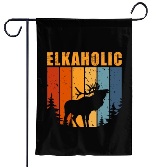 Elk Hunting Elkaholic Hunters Garden Flags