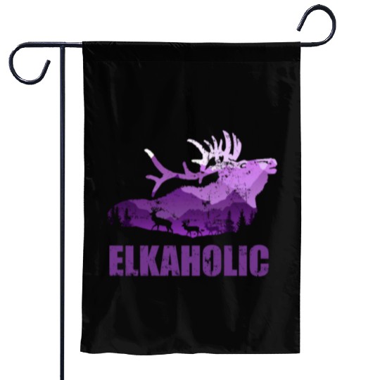 Elk Hunting Elkaholic Hunters Garden Flags