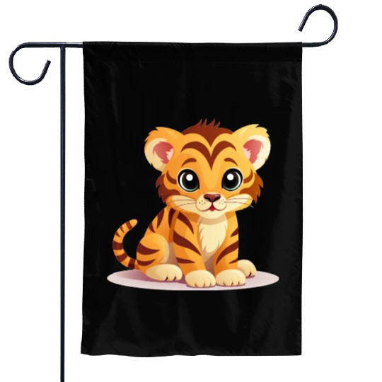 Cute Tiger Cub Garden Flags