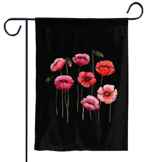 Poppies, spring bloomers, summer, flower, vintage. Garden Flags