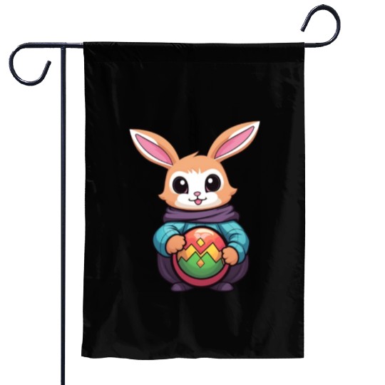Easter Bunny Rabbit Easter Day Egg Hunting Garden Flags