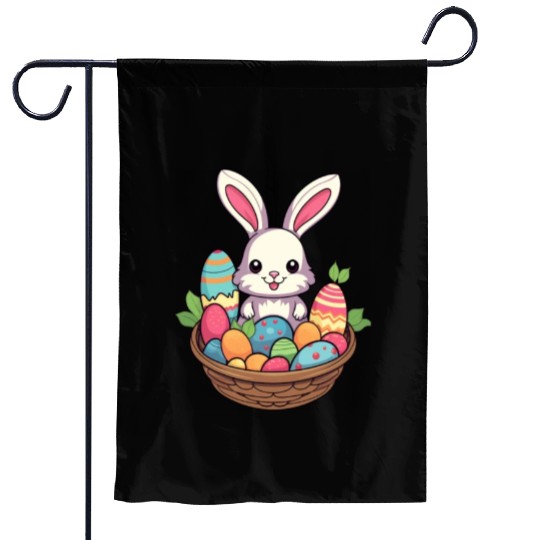 Easter Bunny Rabbit Easter Day Egg Basket Garden Flags