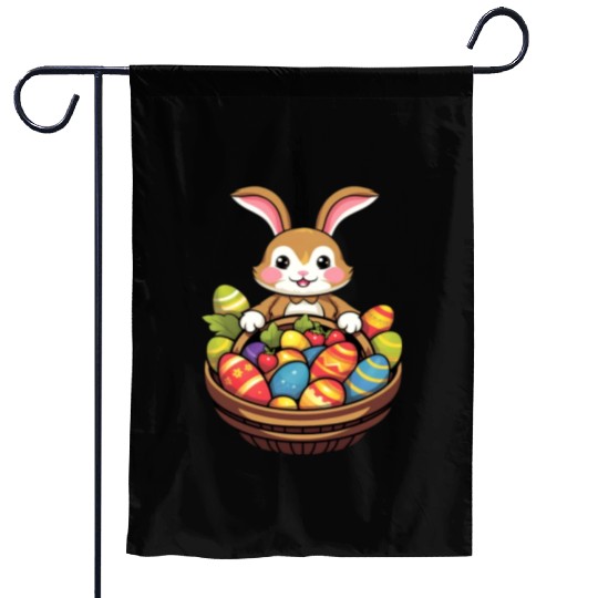 Easter Bunny Rabbit Easter Day Egg Basket Garden Flags