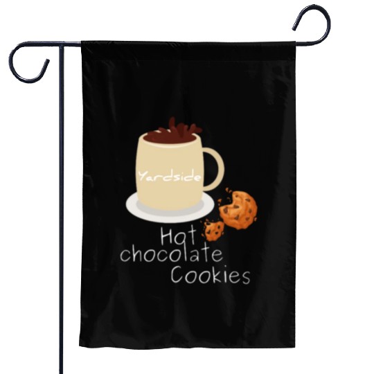 Drink Hot chocolate cookies Yardside font logo Garden Flags