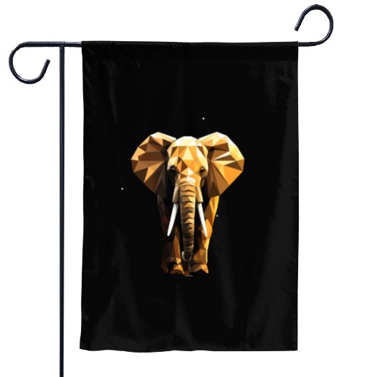 Geometric Style Elephant Garden Flags