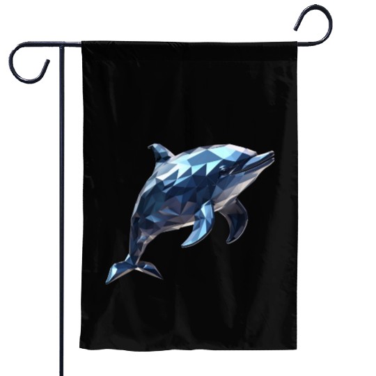 Geometric Style Dolphin Garden Flags
