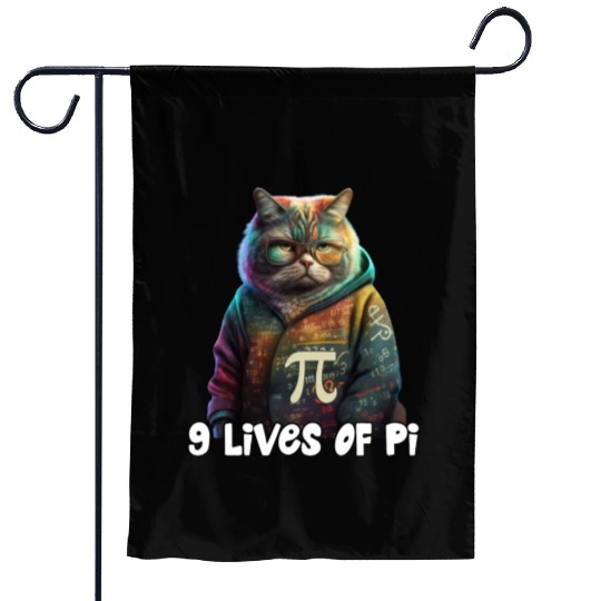 Pi Day Cat Funny Cute Math Science Teacher Cat Garden Flags