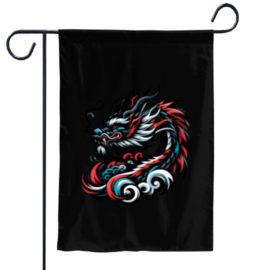 Colorful Chinese Dragon Artwork Essentials Garden Flags