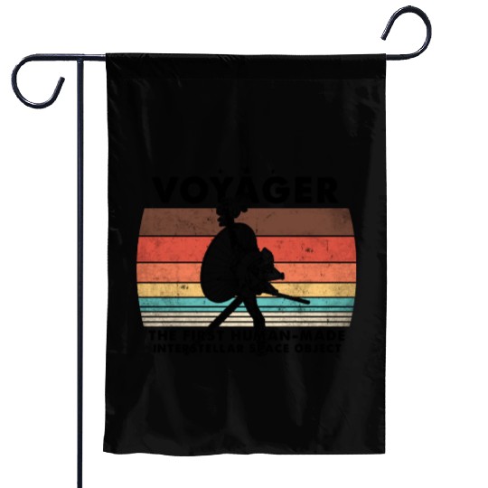 Voyager 1977 Retro Space Probe Mission Garden Flags