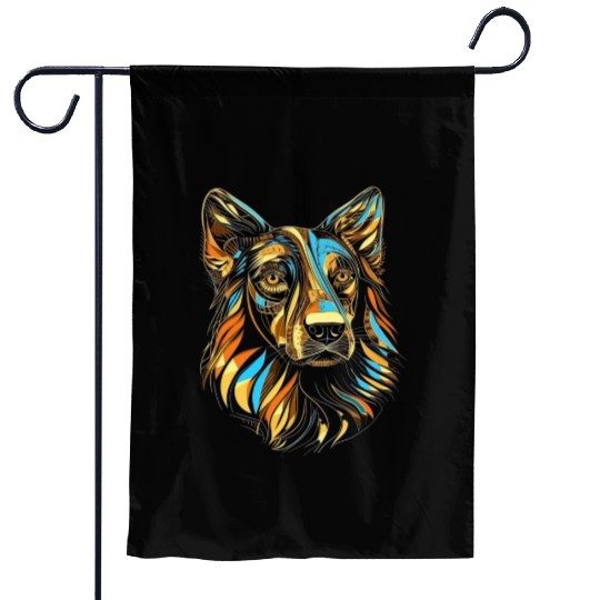 German Shepherd Funny Dog Street Art Comic Pet Garden Flags