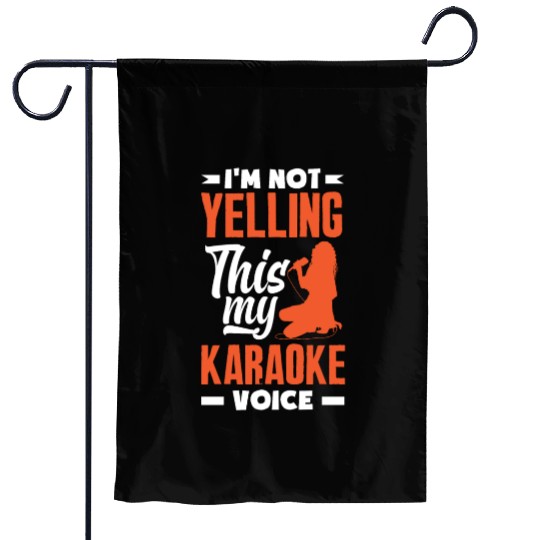 Funny Karaoke Singer Singing Musician Karaoke Gift Garden Flags