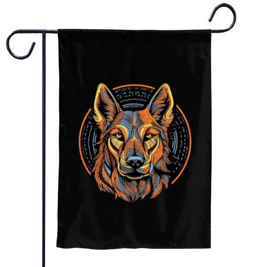 German Shepherd Funny Dog Street Art Comic Pet Garden Flags