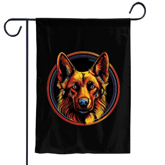 German Shepherd Funny Dog Street Art Comic Pet Garden Flags