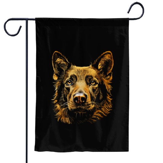 German Shepherd Funny Dog Street Art Comic Pet Garden Flags