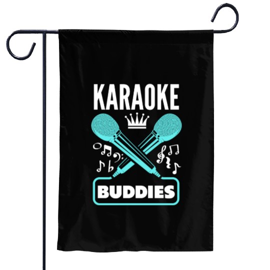 Funny Karaoke Singer Singing Musician Karaoke Gift Garden Flags