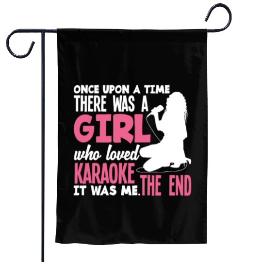Funny Karaoke Singer Singing Musician Karaoke Gift Garden Flags