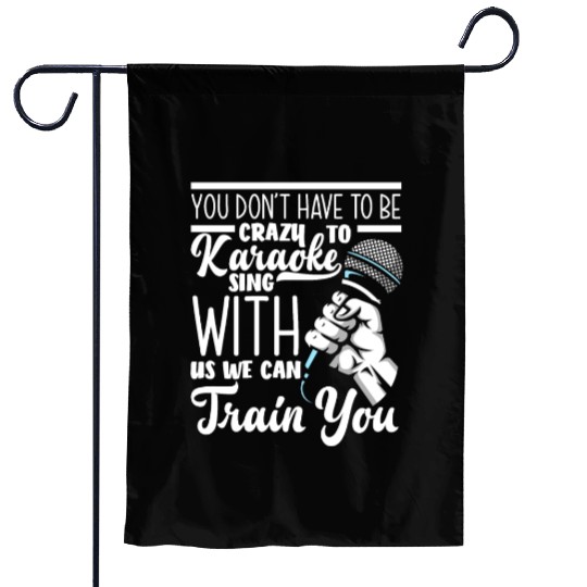 Funny Karaoke Singer Singing Musician Karaoke Gift Garden Flags