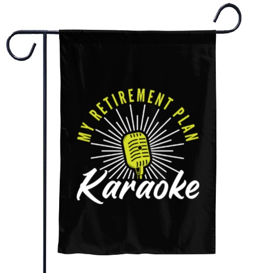 Funny Karaoke Singer Singing Musician Karaoke Gift Garden Flags