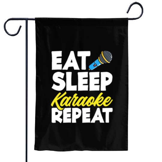 Funny Karaoke Singer Singing Musician Karaoke Gift Garden Flags
