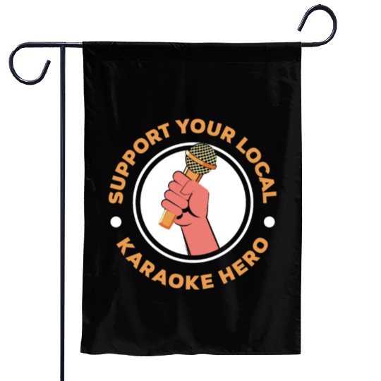 Funny Karaoke Singer Singing Musician Karaoke Gift Garden Flags