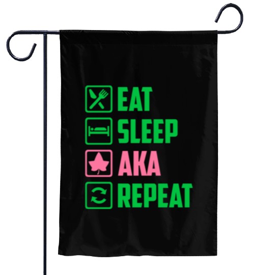 Eat Sleep AKA Repeat Alpha Kappa Alpha Womens Gift Garden Flags