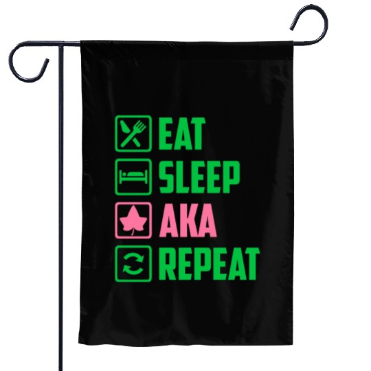 Eat Sleep AKA Repeat Alpha Kappa Alpha Womens Gift Garden Flags