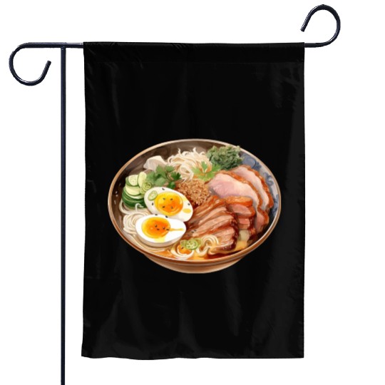 Miso Ramen Pork Noodles Garden Flags