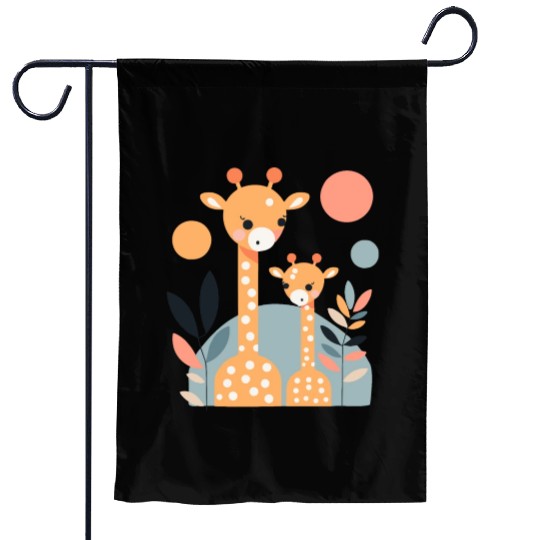 Giraffe Family Garden Flags