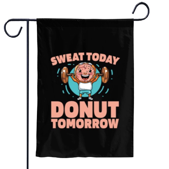 Fitness Donut Funny Donut Gym Garden Flags