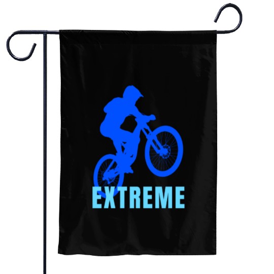 Mountain Bike (blue and light blue design) Garden Flags