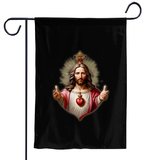 sacred heart of jesus Garden Flags
