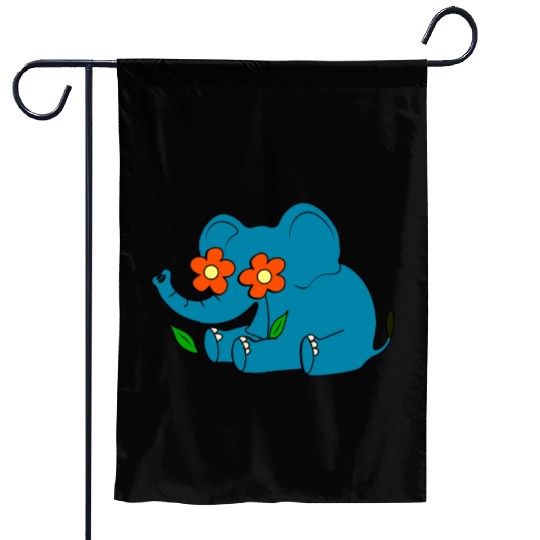 Awareness Elephant Flower Garden Flags