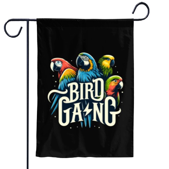Bird Gang Parrot Funny Birder Flock Owner Macaw Garden Flags