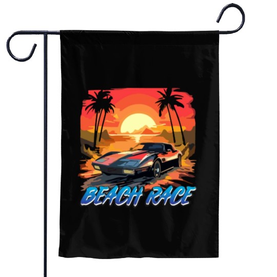 Beach race Garden Flags