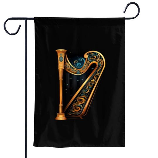 Harp Harpist Harmonica Harp Player Musician Garden Flags