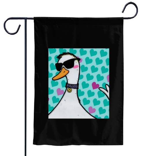 90s Raver Cartoon Duck, Party Animal, Kids Room Garden Flags
