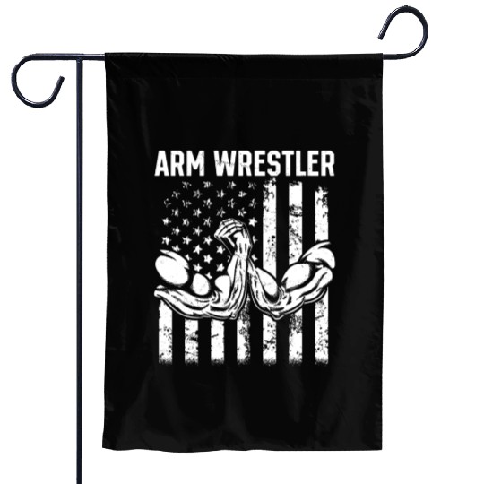 Arm Wrestling Armwrestling Arm Wrestler US Flag Garden Flags