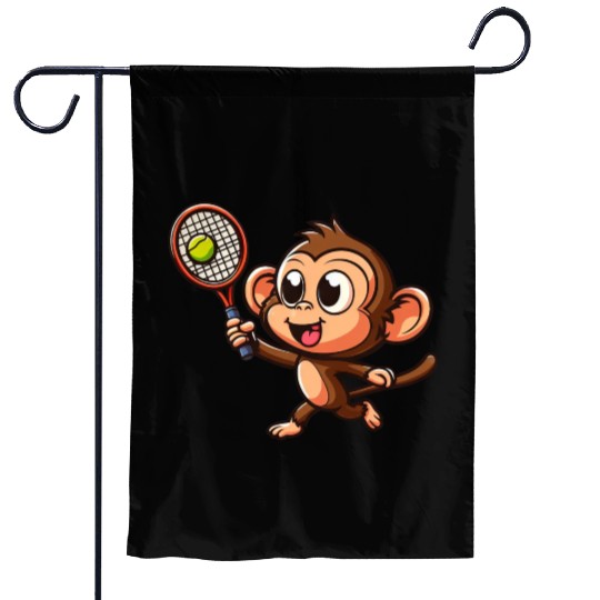 Monkeys in Tennis and Badminton Duel - Hilarious Garden Flags